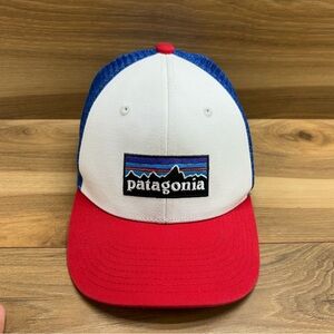 Patagonia White, Red & Blue Mesh Trucker Cap